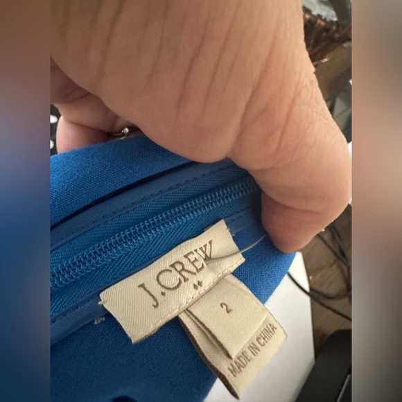 J.Crew Dress 2 Royal Blue Sleeveless Scallop Eyelet Shift Sleeveless Summer - Picture 3 of 10